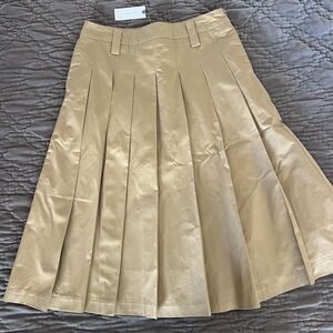 English Factory Anthropologie pleated khaki skirt